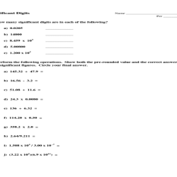 Significant digits and scientific notation worksheet answers